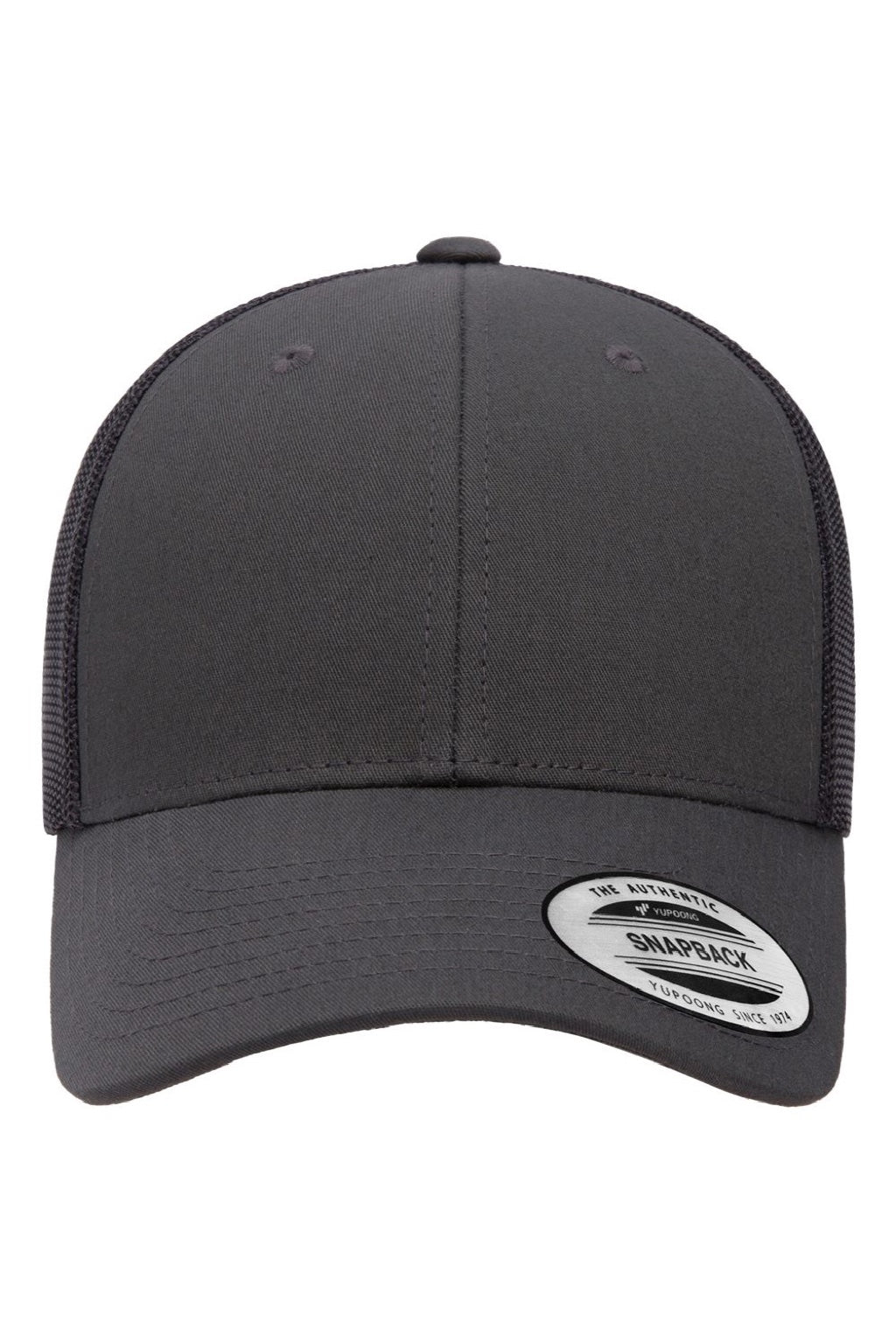 Yupoong Hats 6601 Mens Elite Snapback Hat Charcoal Grey Flat Front