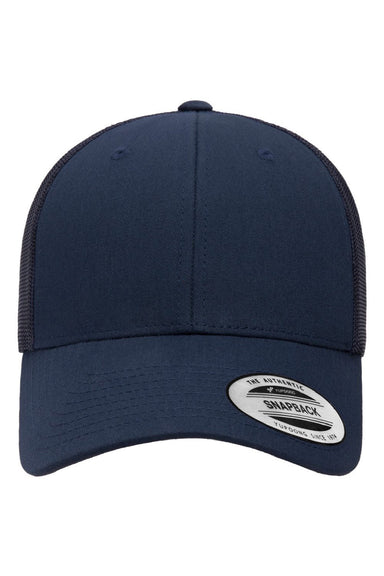 Yupoong Hats 6601 Mens Elite Snapback Hat Navy Blue Flat Front