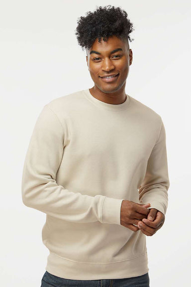 J America 8721 Mens BTB Fleece Crewneck Sweatshirt Oyster Model Front