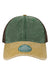 Legacy Hats DTA Mens Dashboard Snapback Trucker Hat Green/Camel/Brown Flat Front