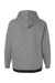 MV Sport 23112 Mens Mixed Media Hooded Sweatshirt Hoodie w/ Pocket Graphite Grey/Black Flat Back