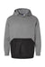 MV Sport 23112 Mens Mixed Media Hooded Sweatshirt Hoodie Graphite Grey/Black Flat Front
