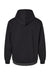 MV Sport 23112 Mens Mixed Media Hooded Sweatshirt Hoodie w/ Pocket Black/Charcoal Grey Flat Back