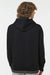 MV Sport 23112 Mens Mixed Media Hooded Sweatshirt Hoodie w/ Pocket Black/Charcoal Grey Model Back