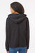 MV Sport W23101 Womens Angel Fleece Crop Hooded Sweatshirt Hoodie Black Model Back