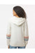MV Sport W22732 Womens Striped Sleeves Full Zip Hooded Sweatshirt Hoodie Ivory Model Back