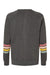 MV Sport W23152 Womens Striped Sleeves Crewneck Sweatshirt Charcoal Grey Flat Back
