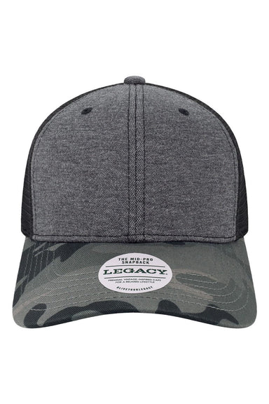 Legacy Hats MPS Mens Mid Pro Snapback Trucker Hat Black/Camo Flat Front