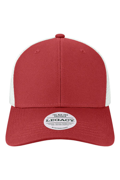 Legacy MPS Mens Mid Pro Snapback Trucker Hat Cardinal Red/White Flat Front