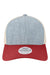 Legacy Hats MPS Mens Mid Pro Snapback Trucker Hat Melange Light Blue/Cardinal Red/Stone Flat Front