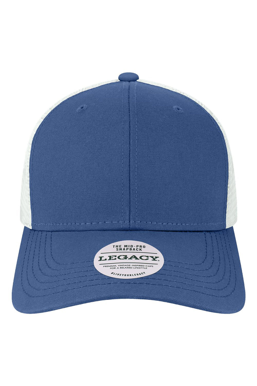 Legacy MPS Mens Mid Pro Snapback Trucker Hat Royal Blue/White Flat Front