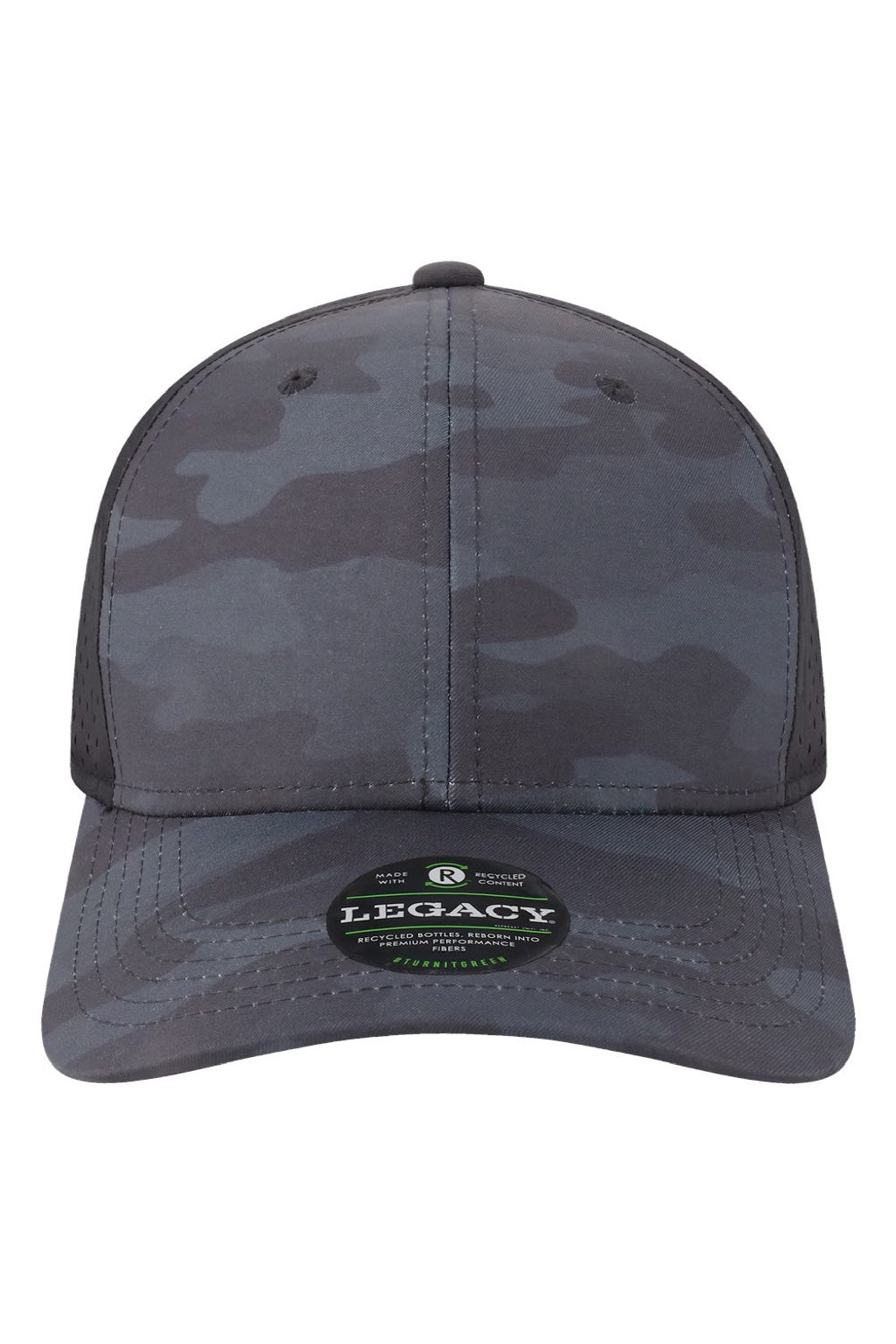 Legacy Hats REMPA Mens Reclaim Mid Pro Moisture Wicking Adjustable Hat Black Camo Flat Front