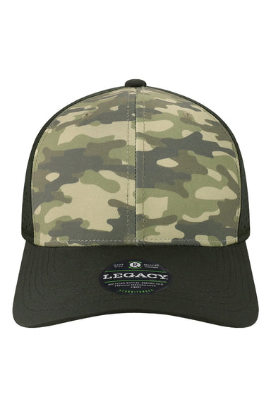 Legacy REMPA Mens Reclaim Mid Pro Adjustable Hat Dark Olive Green Camo/Black Flat Front