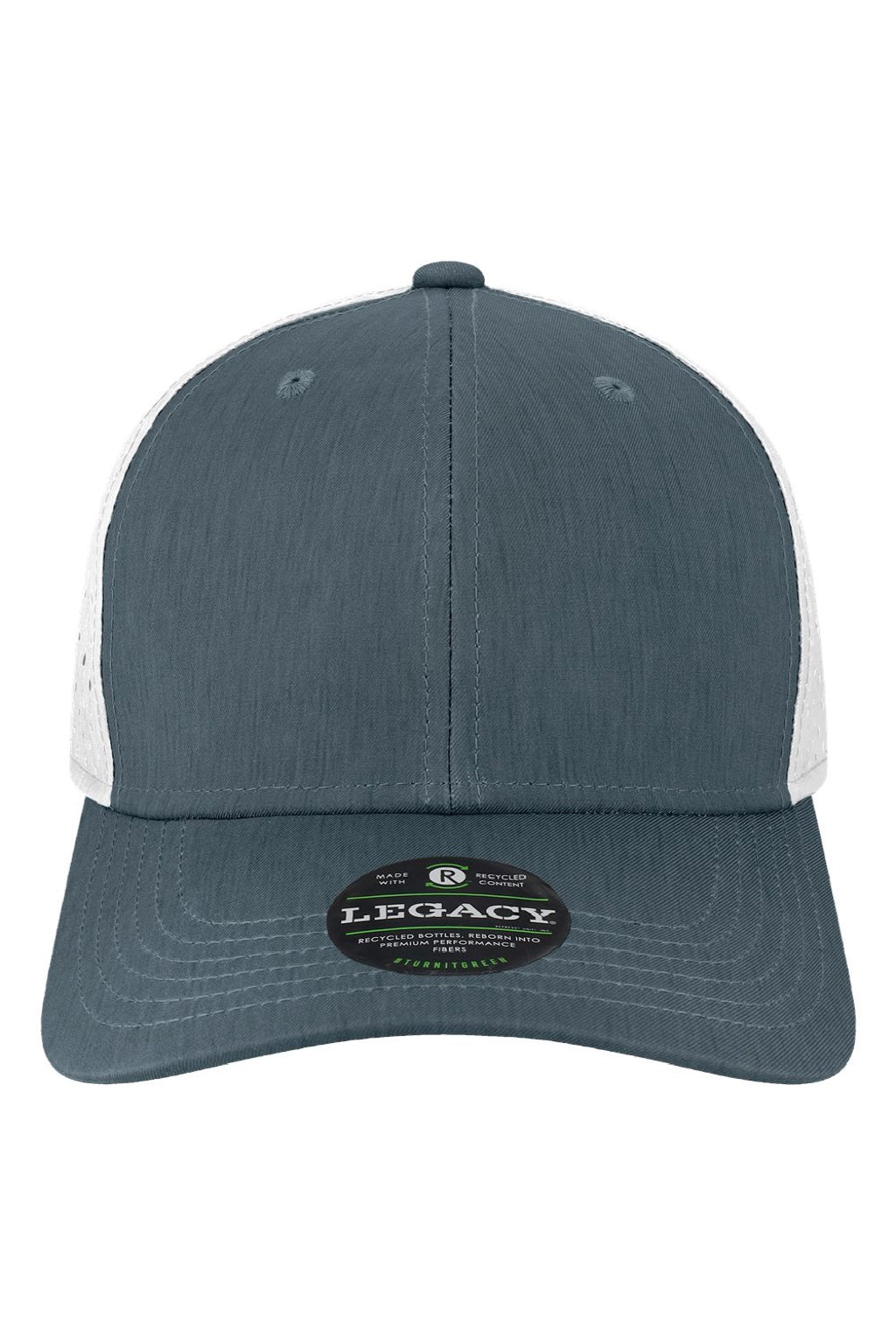 Legacy Hats REMPA Mens Reclaim Mid Pro Moisture Wicking Adjustable Hat Navy Blue/White Flat Front