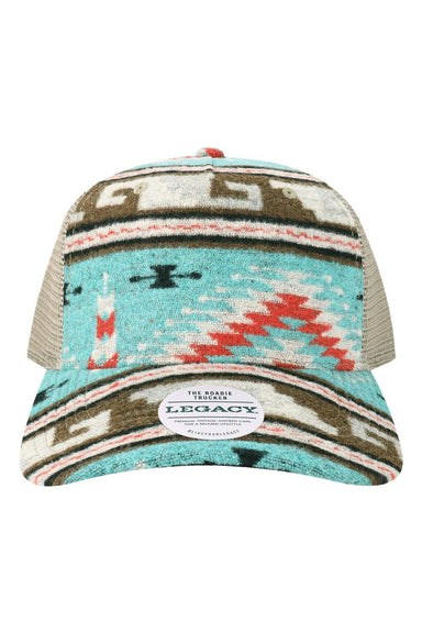 Legacy Hats ROADIE Mens 5 Panel Trucker Snapback Hat Aztec Flat Front