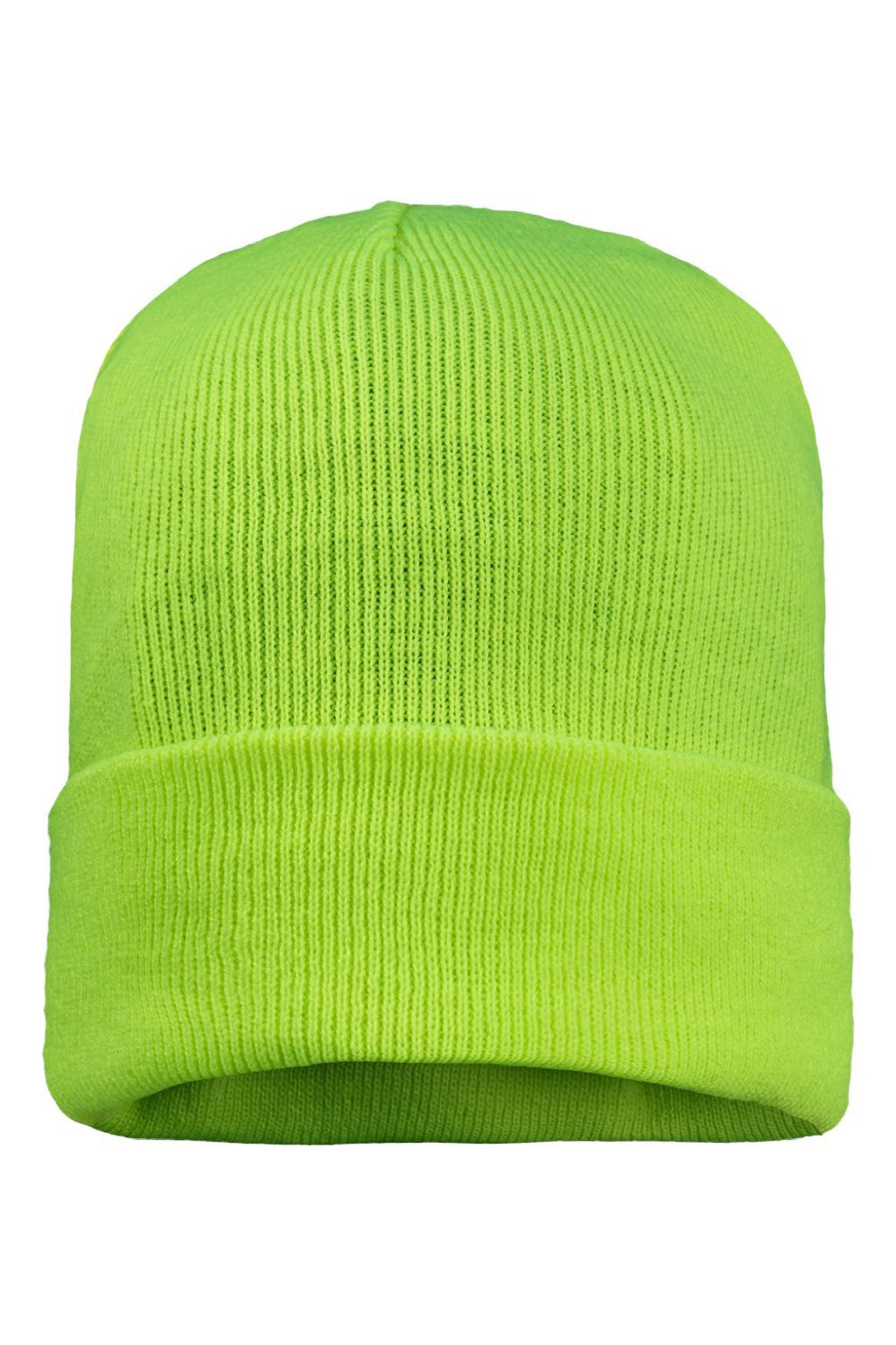Sportsman Hats SP12FL Mens Fleece Lined Cuffed Beanie Safety Yellow Flat Front