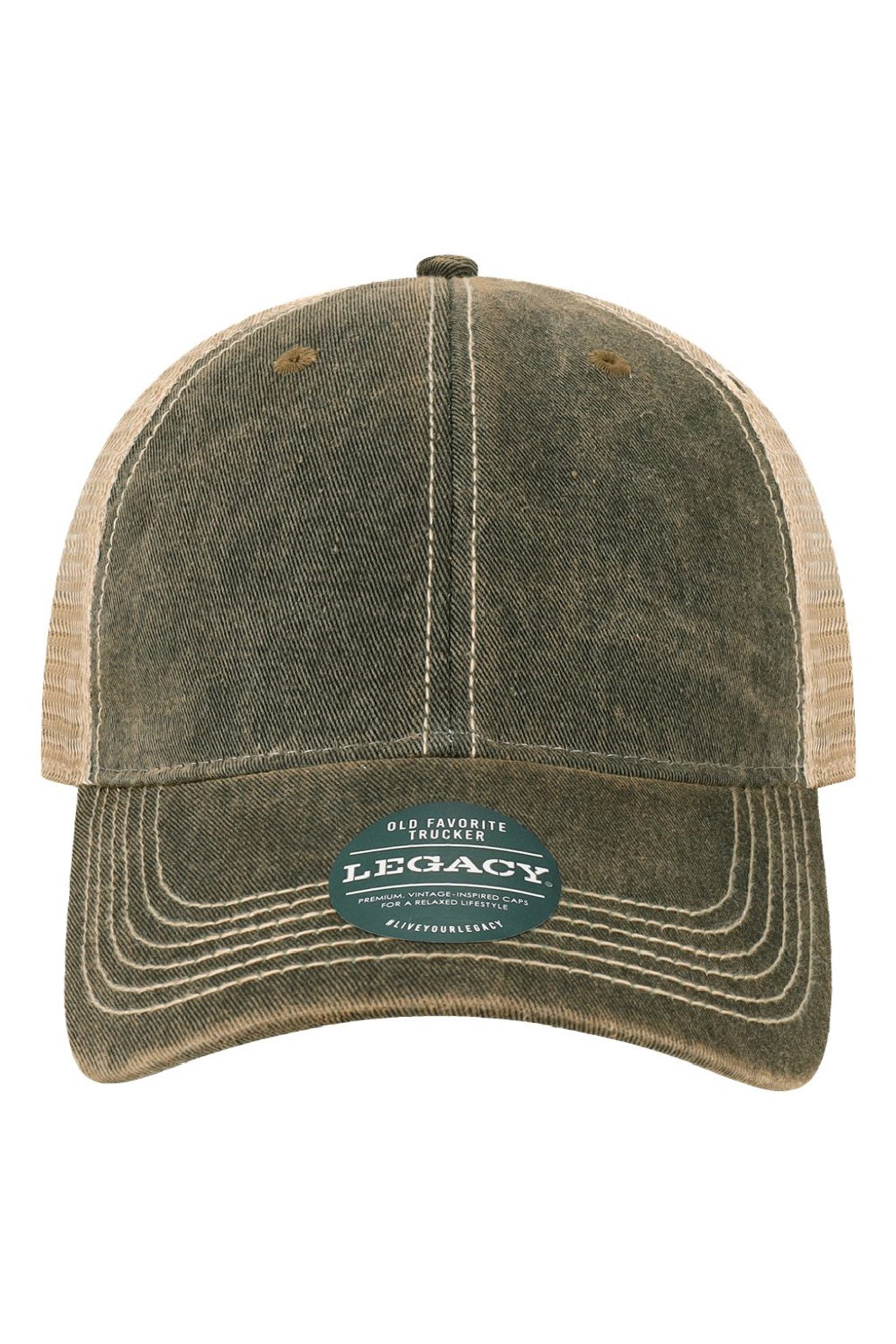 Legacy Hats OFAY Youth Old Favorite Snapback Trucker Hat Black/Khaki Flat Front