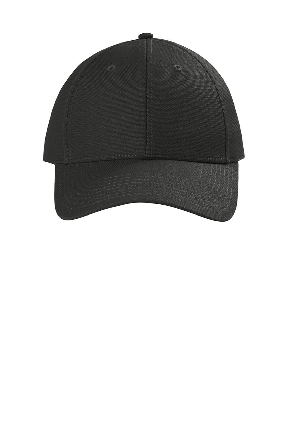 CornerStone Hats CS810 Mens Moisture Wicking Canvas Adjustable Hat Black Flat Front