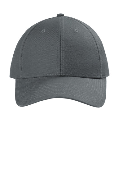 CornerStone Hats CS810 Mens Moisture Wicking Canvas Adjustable Hat Charcoal Grey Flat Front