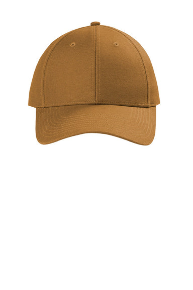 CornerStone Hats CS810 Mens Moisture Wicking Canvas Adjustable Hat Duck Brown Flat Front