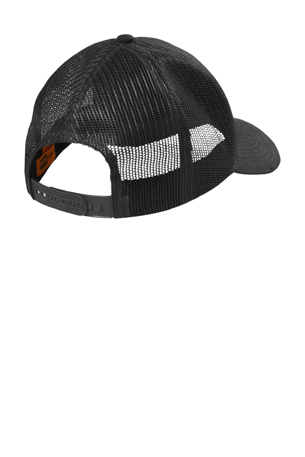 CornerStone Hats CS811 Mens Moisture Wicking Canvas Mesh Back Adjustable Hat Black Flat Back