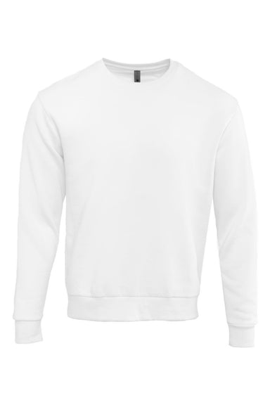 Next Level 9003 Mens Santa Barbara Crewneck Sweatshirt White Flat Front