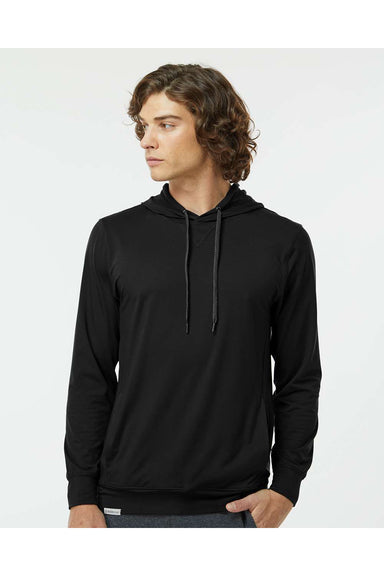 Holloway 222598 Mens Eco Revive Ventura Hooded Sweatshirt Hoodie Black Model Front