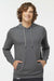 Holloway 222598 Mens Eco Revive Ventura Moisture Wicking Hooded Sweatshirt Hoodie Heather Carbon Grey Model Front