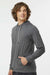 Holloway 222598 Mens Eco Revive Ventura Moisture Wicking Hooded Sweatshirt Hoodie Heather Carbon Grey Model Side
