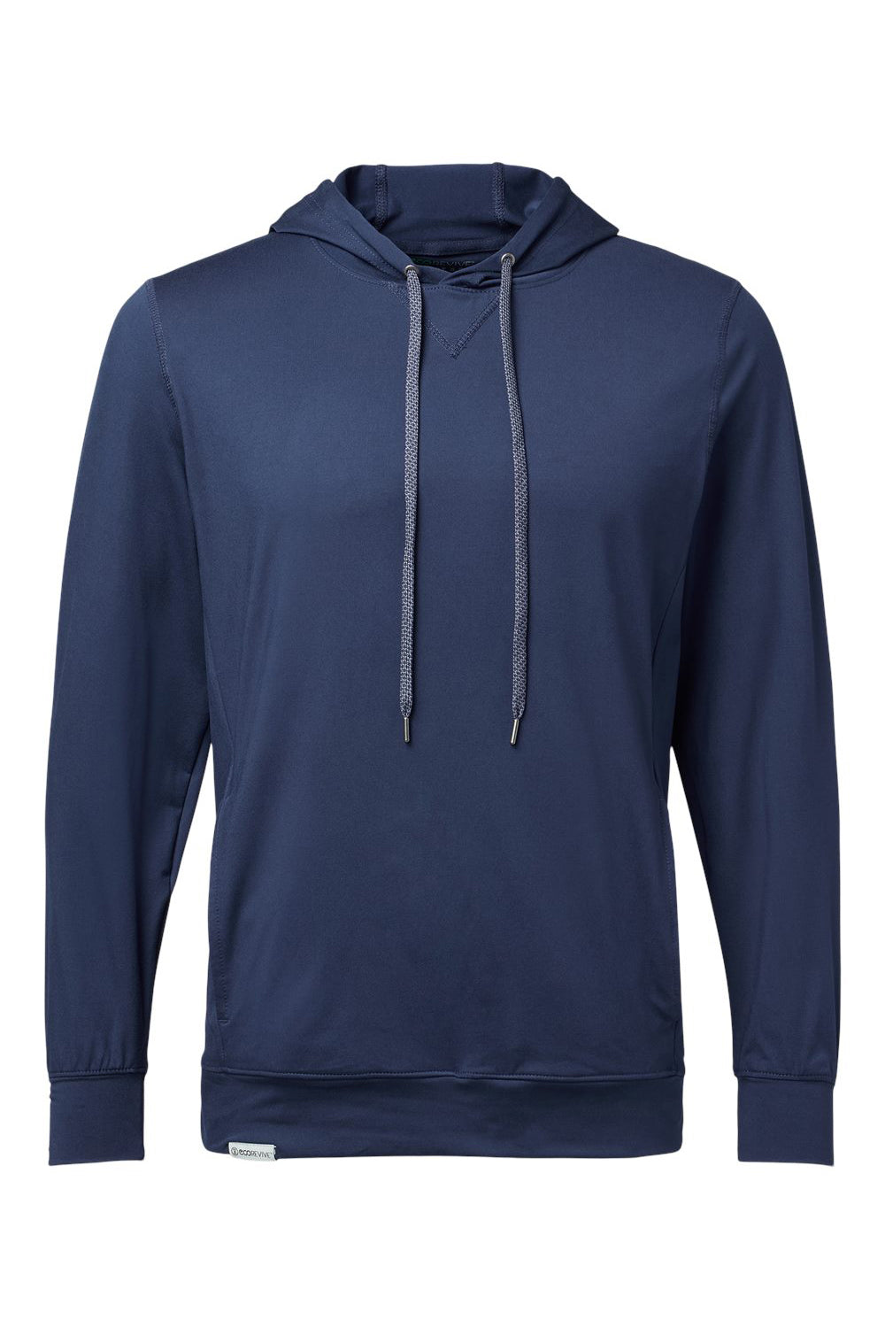 Holloway 222598 Mens Eco Revive Ventura Moisture Wicking Hooded Sweatshirt Hoodie Navy Blue Flat Front