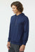 Holloway 222598 Mens Eco Revive Ventura Moisture Wicking Hooded Sweatshirt Hoodie Navy Blue Model Side