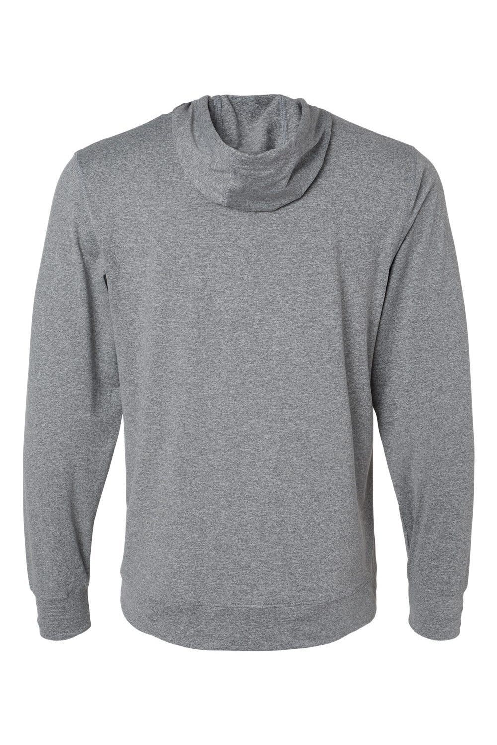 Holloway 222598 Mens Eco Revive Ventura Moisture Wicking Hooded Sweatshirt Hoodie Heather Grey Flat Back