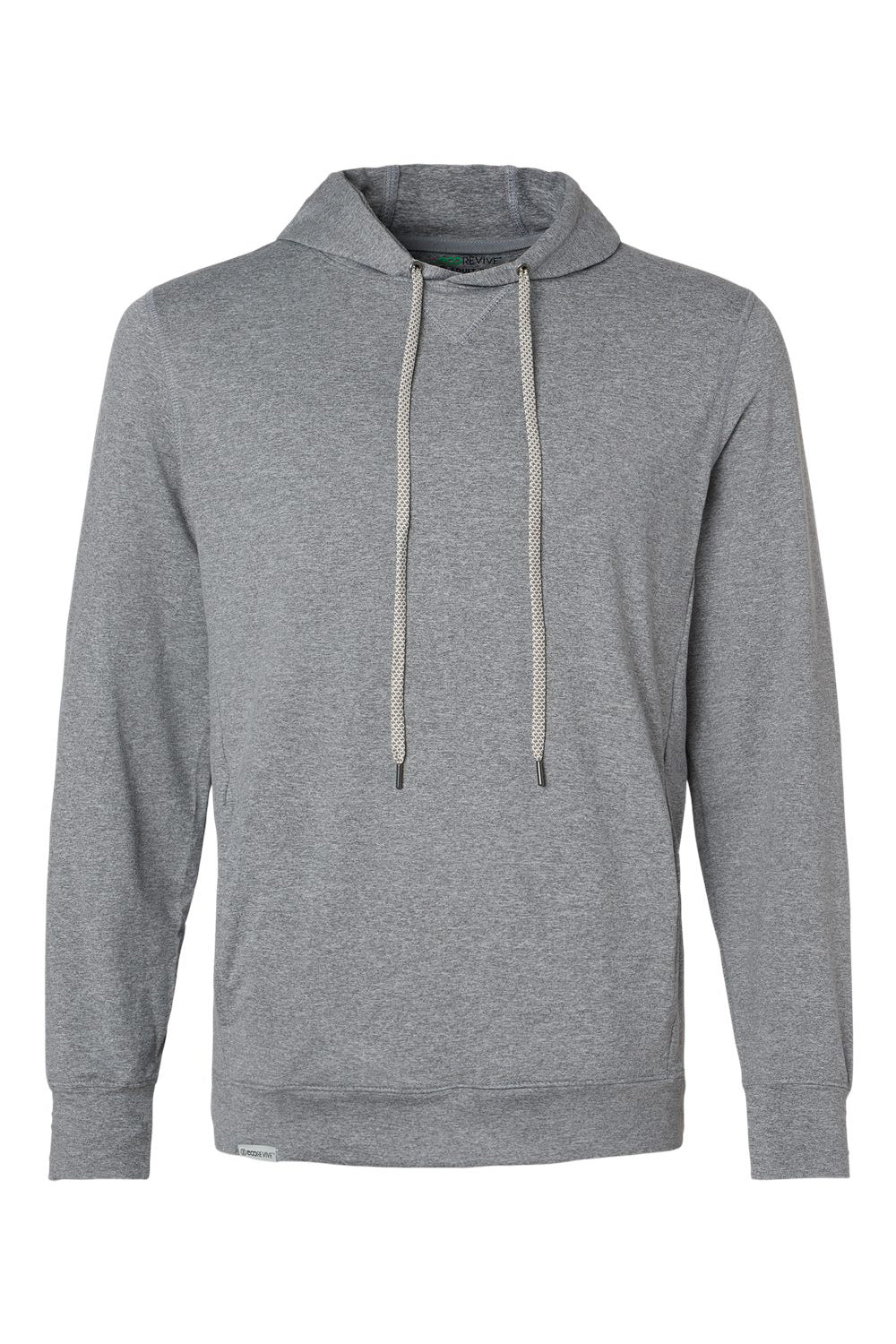 Holloway 222598 Mens Eco Revive Ventura Moisture Wicking Hooded Sweatshirt Hoodie Heather Grey Flat Front