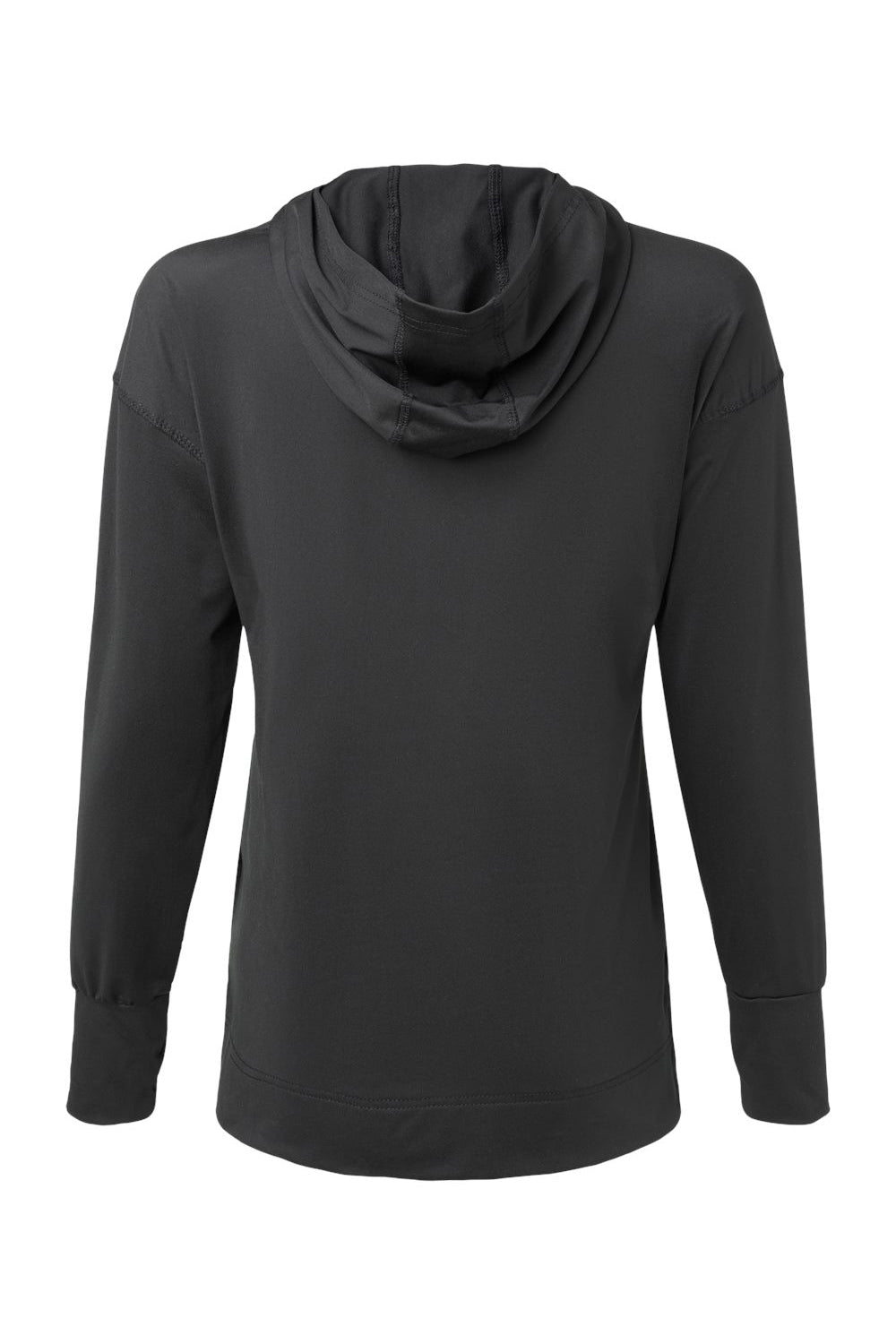 Holloway 222798 Womens Eco Revive Ventura Hooded Sweatshirt Hoodie Black Flat Back