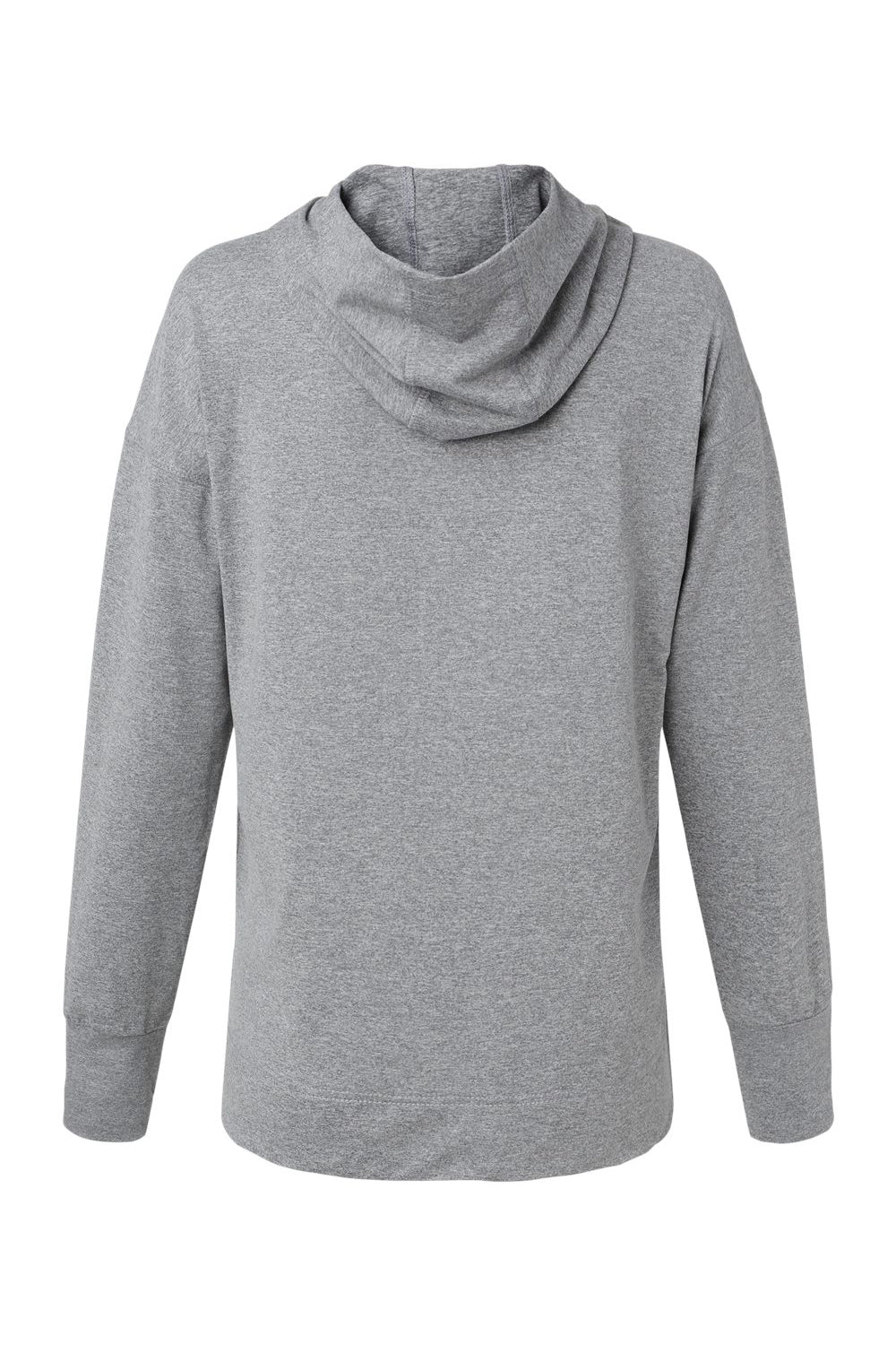 Holloway 222798 Womens Eco Revive Ventura Moisture Wicking Hooded Sweatshirt Hoodie w/ Pockets Heather Grey Flat Back