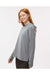 Holloway 222798 Womens Eco Revive Ventura Hooded Sweatshirt Hoodie Heather Grey Model Side