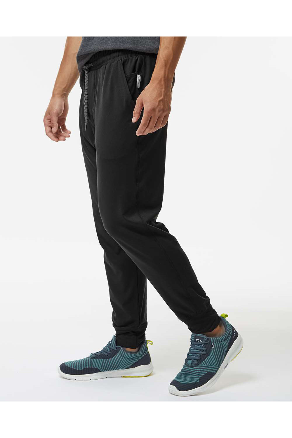 Holloway 222599 Mens Eco Revive Ventura Jogger Sweatpants w/ Pockets Black Model Side