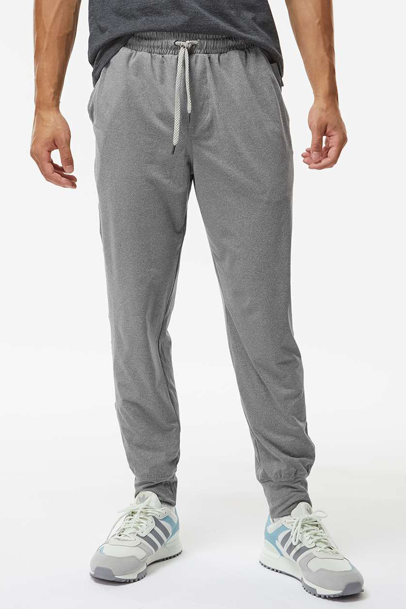 Holloway 222599 Mens Eco Revive Ventura Moisture Wicking Jogger Sweatpants w/ Pockets Heather Grey Model Front