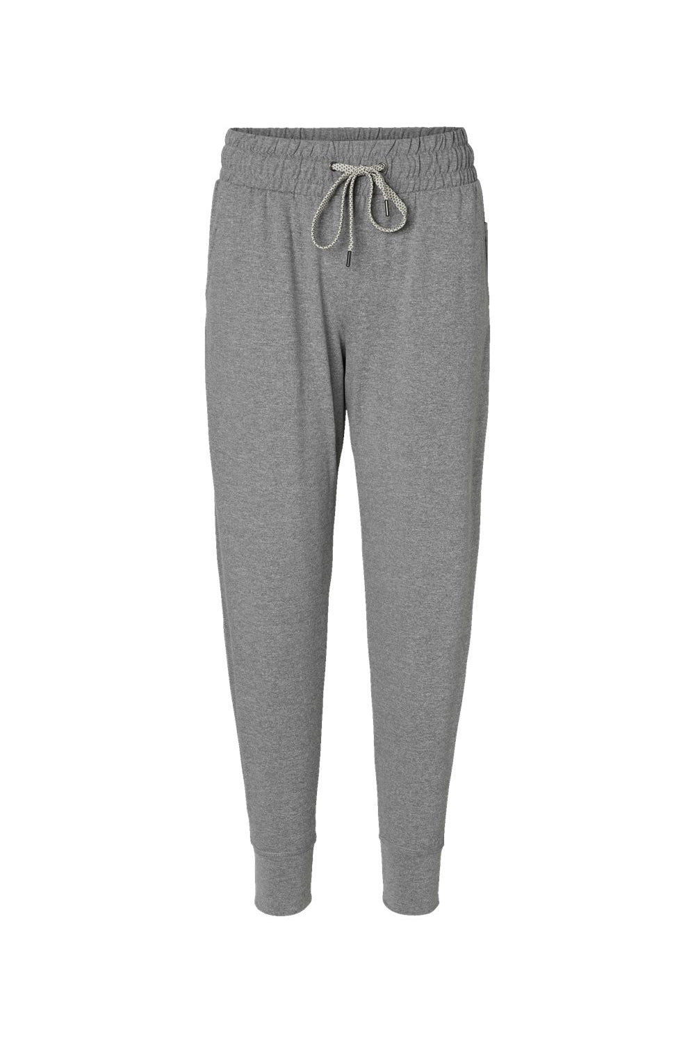 Holloway 222799 Womens Eco Revive Ventura Moisture Wicking Jogger Sweatpants w/ Pockets Heather Grey Flat Front