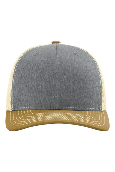 Richardson 112 Mens Snapback Trucker Hat Heather Grey/Birch/Amber Gold Flat Front
