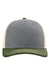 Richardson Hats 112 Mens Snapback Trucker Hat Heather Grey/Birch/Army Olive Green Flat Front