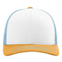 Richardson Hats Mens Snapback Trucker Hat - White/Columbia Blue/Yellow