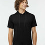 Holloway Mens Eco Revive Ventura Moisture Wicking Short Sleeve Hooded Sweatshirt Hoodie - Black - NEW