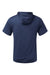 Holloway 222505 Mens Eco Revive Ventura Short Sleeve Hooded Sweatshirt Hoodie Navy Blue Flat Back