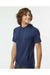 Holloway 222505 Mens Eco Revive Ventura Short Sleeve Hooded Sweatshirt Hoodie Navy Blue Model Side
