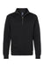 J America 8717 Mens Heavyweight Fleece 1/4 Zip Sweatshirt w/ Pockets Black Flat Front