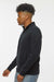 J America 8717 Mens Heavyweight Fleece 1/4 Zip Sweatshirt w/ Pockets Black Model Side