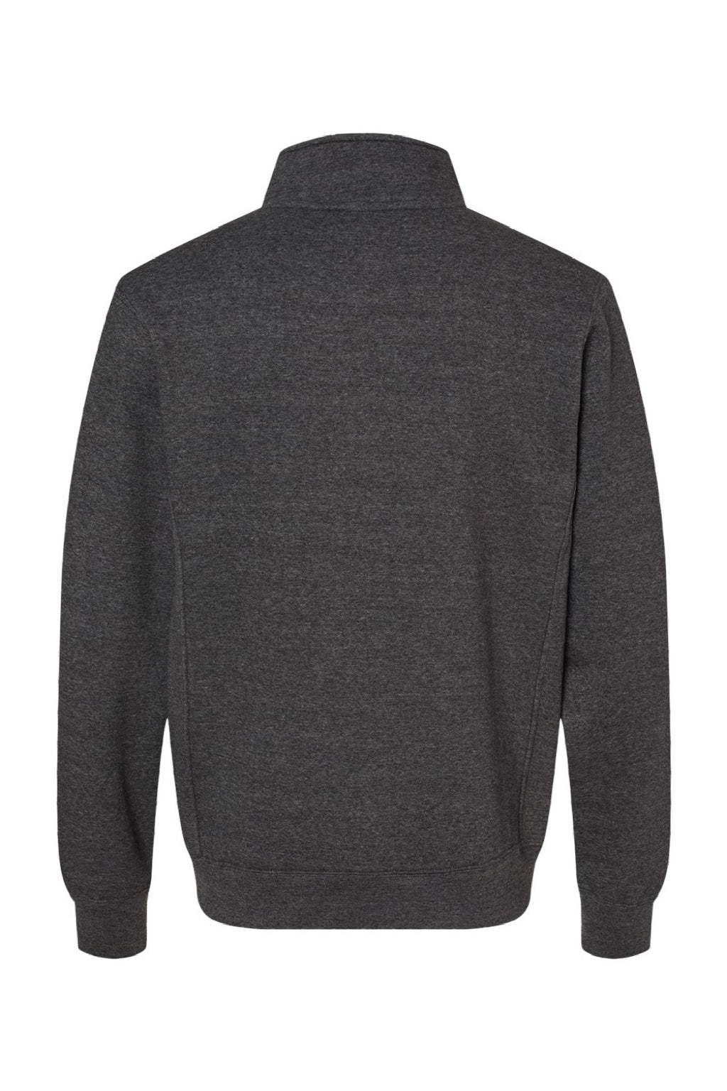 J America 8717 Mens Heavyweight Fleece 1/4 Zip Sweatshirt w/ Pockets Heather Charcoal Grey Flat Back