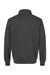 J America 8717 Mens Heavyweight Fleece 1/4 Zip Sweatshirt w/ Pockets Heather Charcoal Grey Flat Back