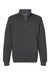 J America 8717 Mens Heavyweight Fleece 1/4 Zip Sweatshirt w/ Pockets Heather Charcoal Grey Flat Front